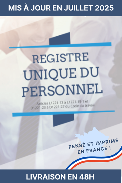 illustration pour Modèle de Registre Unique du Personnel à commander