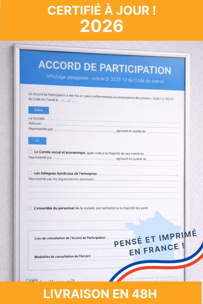 illustration pour Accord de participation : affichage obligatoire
