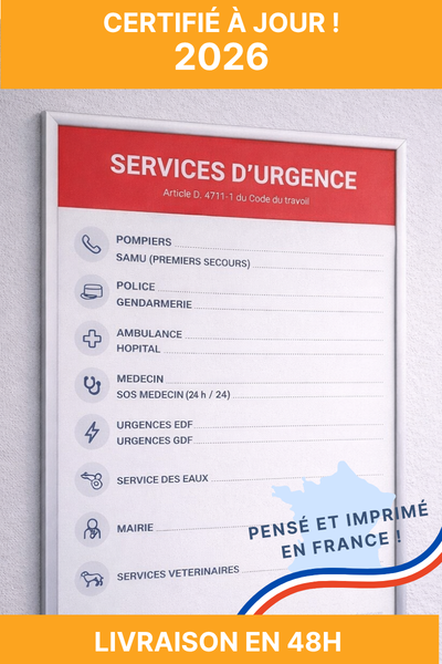 illustration pour Affichage obligatoire des numéros des services d'urgence à commander
