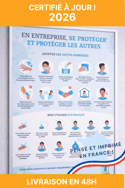 illustration pour Affichage Port du masque - Sécurité au Travail